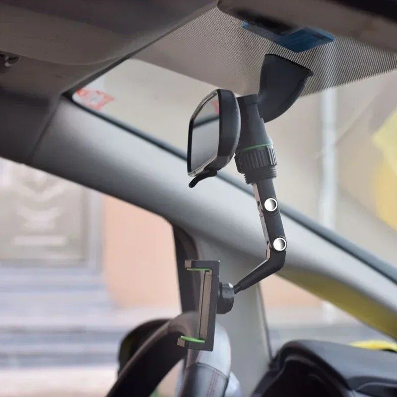 Car 360° Rotatable Phone Holder Mount Stand Rearview Rear View Mirror For Iphone_voghion.com