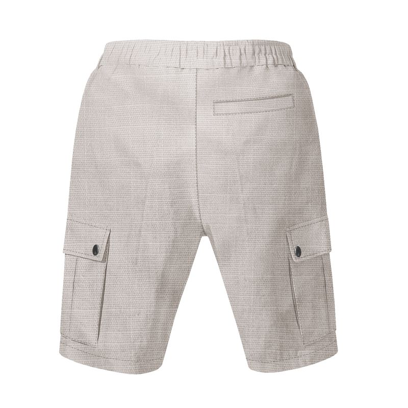 Pantalones cortos casuales de playa de lino con nudo de bambú para hombre de American Amikaji Outdoor Tactical Workwear de verano_voghion.com
