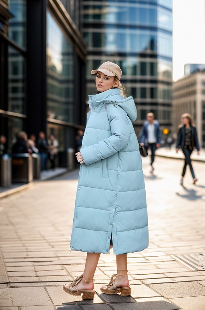 Veste Live Cap pour femme, nouveau style coréen, manteau long en coton, coupe-vent, vêtement d'hiver épais_voghion.com