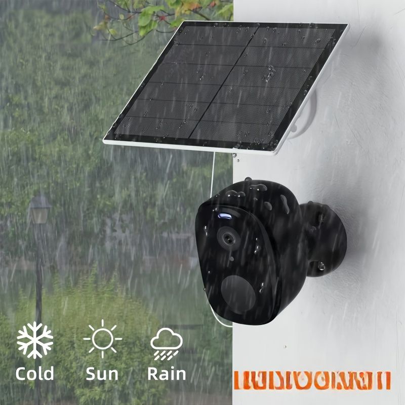 2 Sets Of Wireless Outdoor Solar Cell Security Cameras, 3MP Night Vision With Spotlight, Wireless Battery Solar Power, Body Detection, With Solar Pane_voghion.com