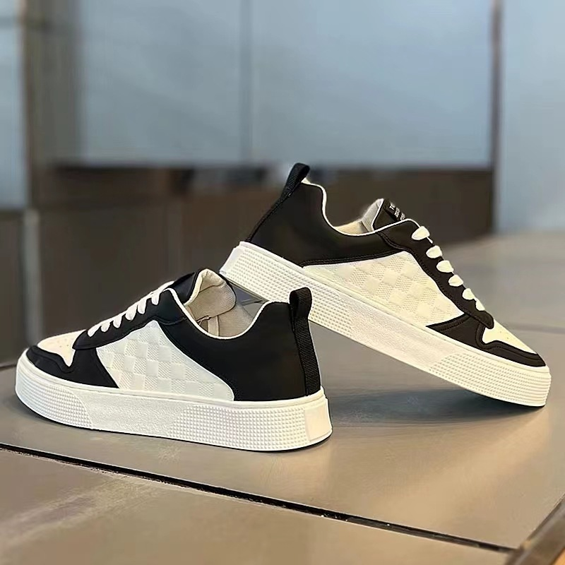 Panda Colored Spring Breathable Live Broadcast, Board Casual Leather Small White Trendy Shoes, Men's Shoes_voghion.com