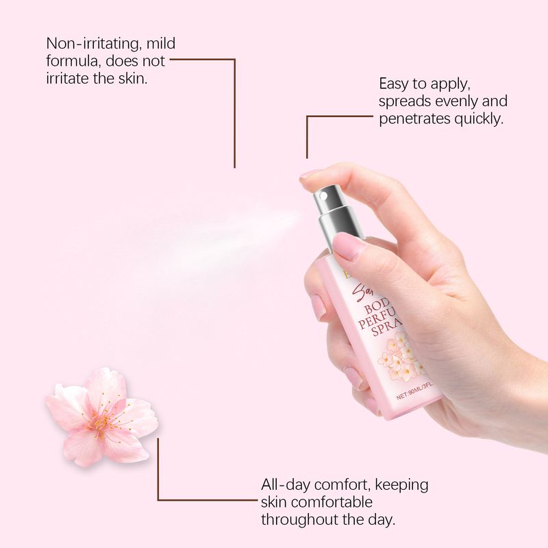 Cherry Blossom Body Perfume Spray Keep Fragrance With You Fresh Elegant Soft And Moisturizing Spray_voghion.com
