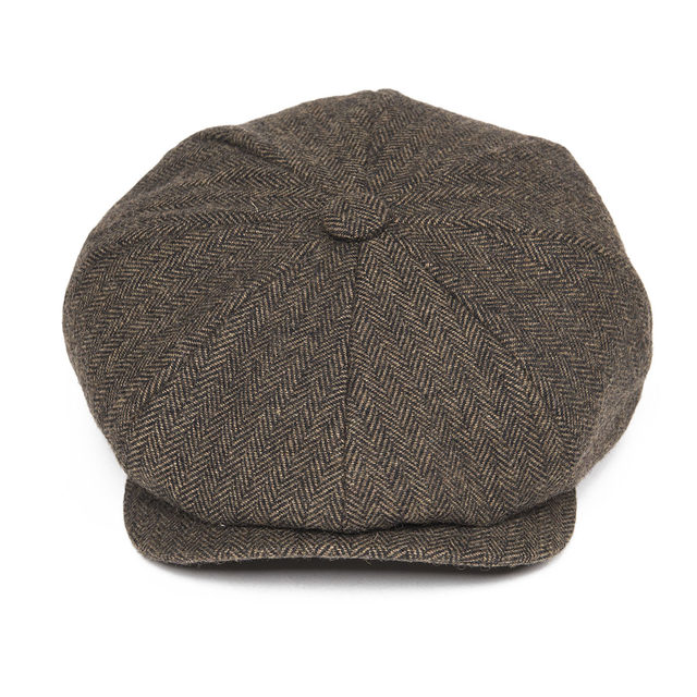 BOTVELA Woll-Tweed-Zeitungsjungenmütze mit Fischgrätenmuster für Herren und Damen, britischer Gatsby-Retro-Hut, Fahrer-Schiebermütze für Herren, Vintage-Baskenmütze mit Fischgrätenmuster_voghion.com
