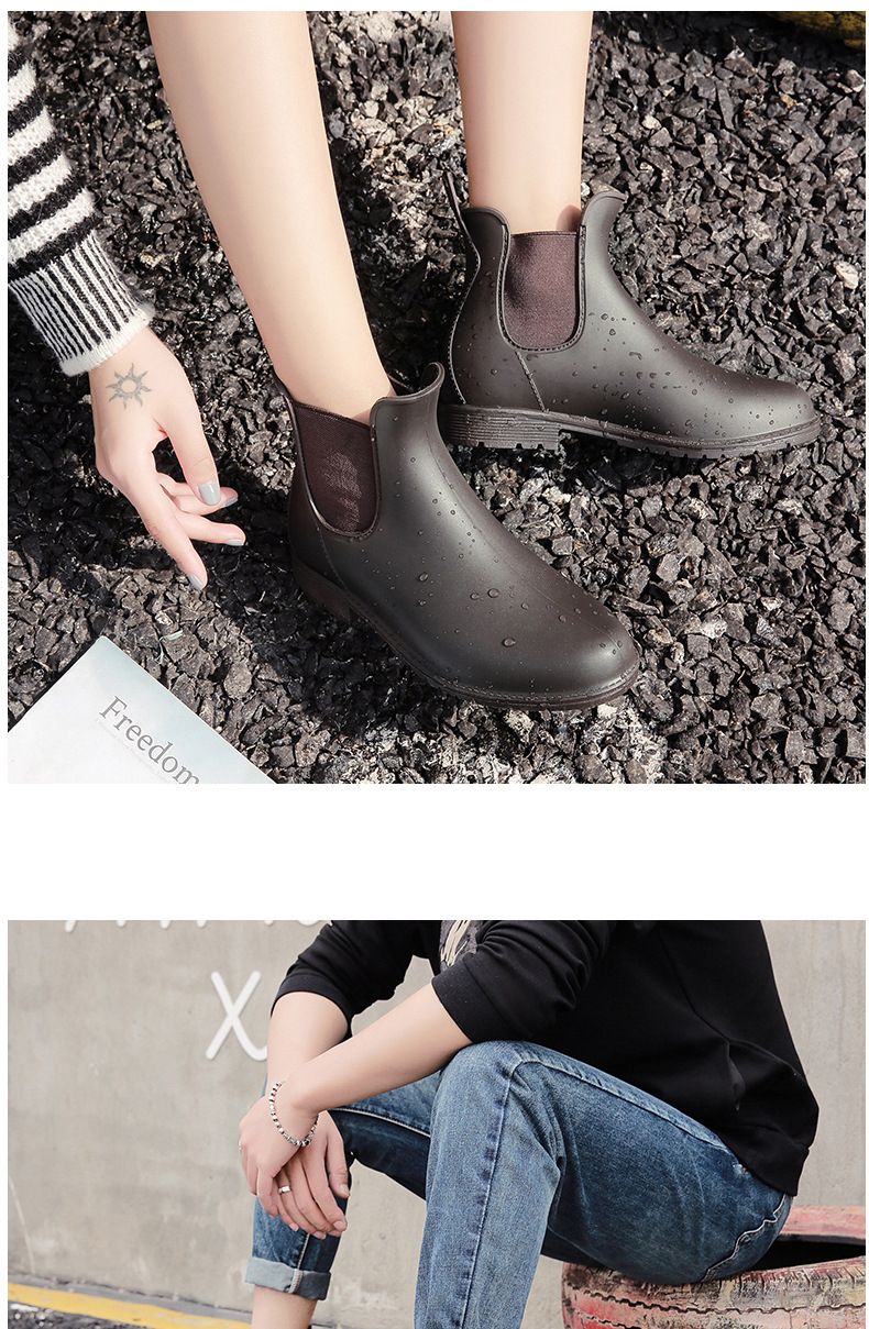 Scarpe antipioggia corte Stivali antipioggia elastici da donna Stivali antipioggia antiscivolo Stivali antipioggia per adulti Copriscarpe_voghion.com