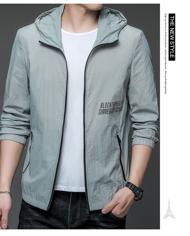 Pu Sen Paul Summer Thin Ice Silk Hooded Sun-Proof Top_voghion.com
