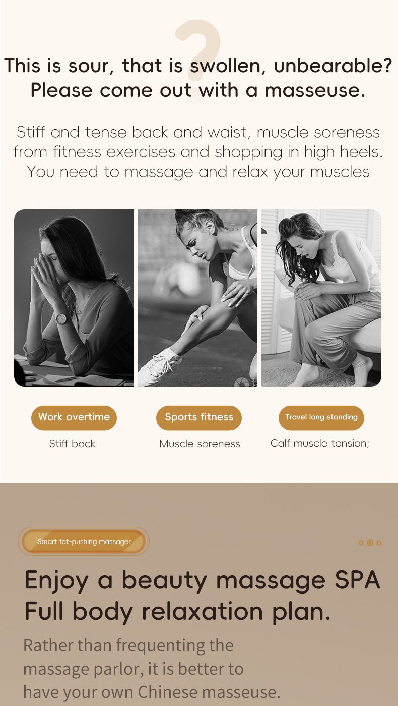 Elektrisches Handmassagegerät für Nacken, Rücken und Beine, Meridiantherapie-Massagegerät, multifunktionaler Ganzkörper-Fettschieber für den Heimgebrauch_voghion.com