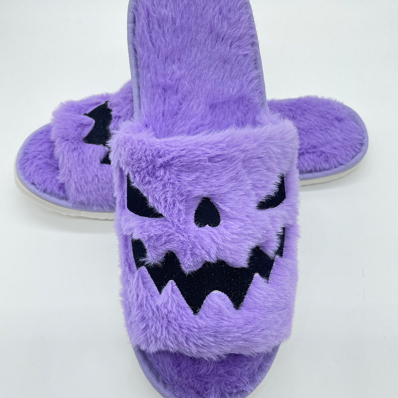 Grensoverschrijdende explosieve Halloween-pompoen Binnen- en buitenlandse handel Hot Products Pluche platte pantoffels_voghion.com