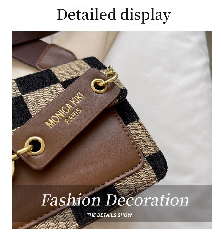 Herbst- und Wintermodelle ins Wind Senior Sinn für exquisite Mode hundert passende Schachbrettgitter kleine quadratische Tasche Damen Umhängetasche_voghion.com