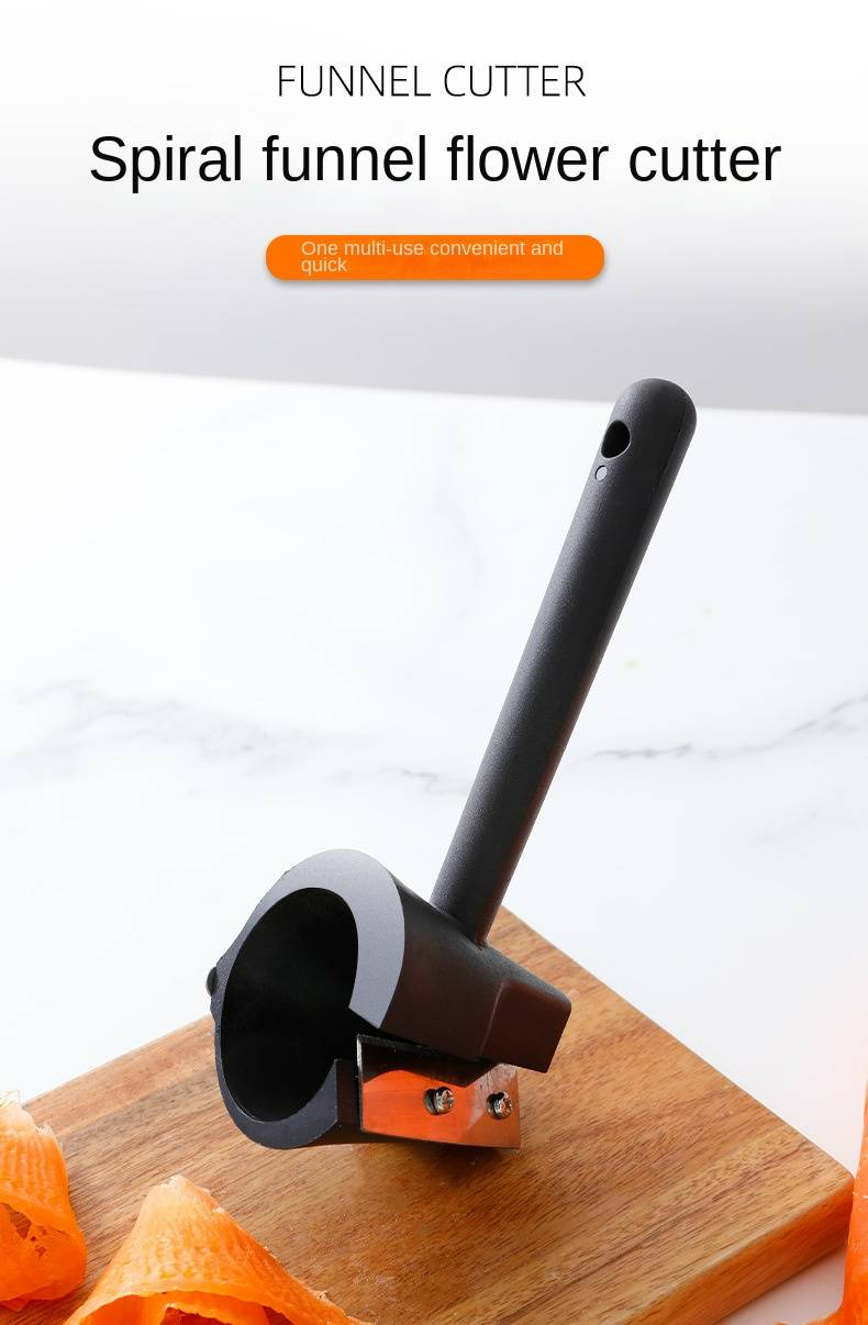 Multi-Functional Spiral Funnel Carving Mold Cucumber Carrot Peeler Flower Cutter Kitchen Tool_voghion.com