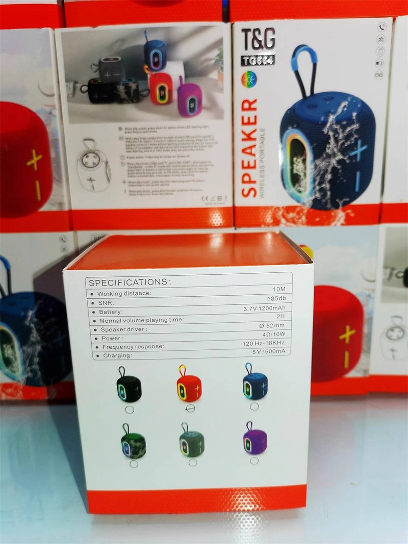 Ny TG664 trådlös bluetooth högtalare bärbar subwoofer utomhus bärbar TWS färgglada vibrerande membran ljus presenter för män och kvinnor_voghion.com