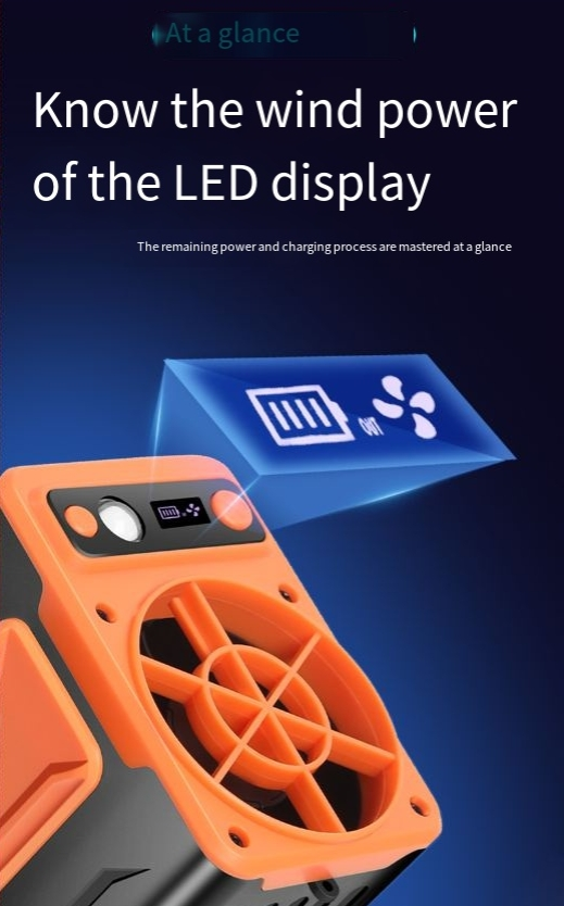 Multi-function hanging waist fan portable waist outdoor cooling hanging neck charging lighting cooling_voghion.com
