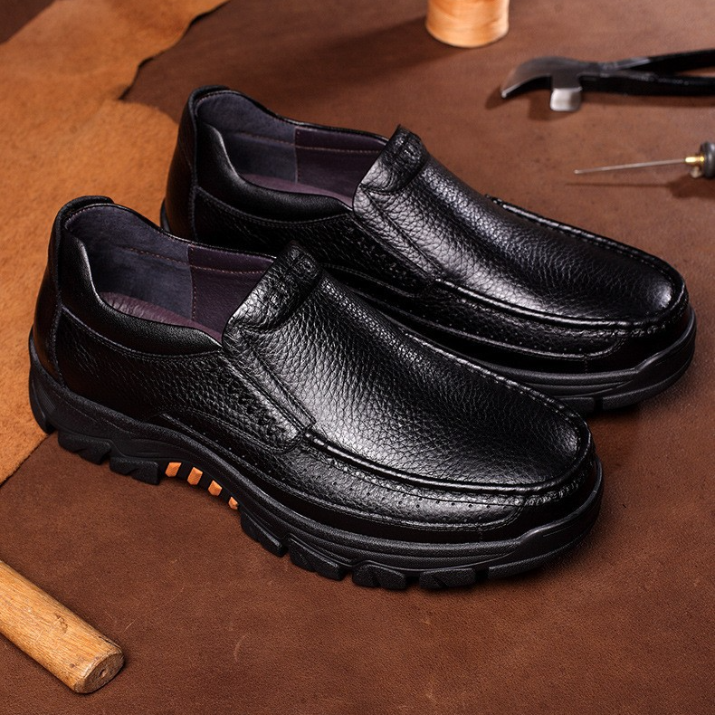 Zapatos de negocios casuales de cuero nuevos de otoño para hombres, ligeros, transpirables y antideslizantes_voghion.com