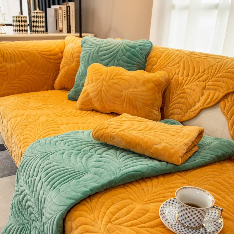 Home Textile Milk velvet winter plush sofa cushion new winter thickened cushion special shaped simple modern full cover cloth_voghion.com