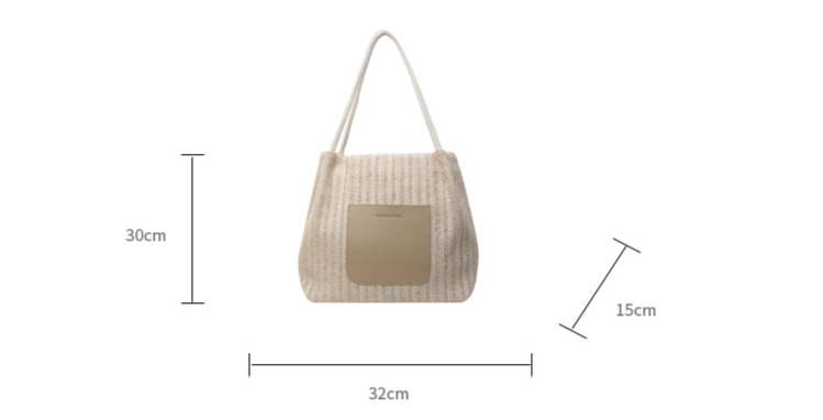 Straw Bag Woven Bag Lazy Wind Large Capacity Woven Straw Bag Women Relaxed Feeling One Shoulder Beach Holiday Beach Bag_voghion.com