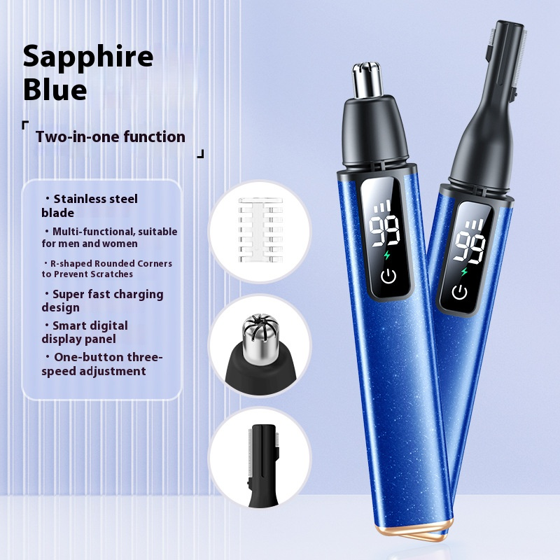 Wiederaufladbarer elektrischer Augenbrauentrimmer für Frauen – schmerzfreies Gesichtshaarentfernungsgerät mit LED-Licht, Präzisionsklingen_voghion.com