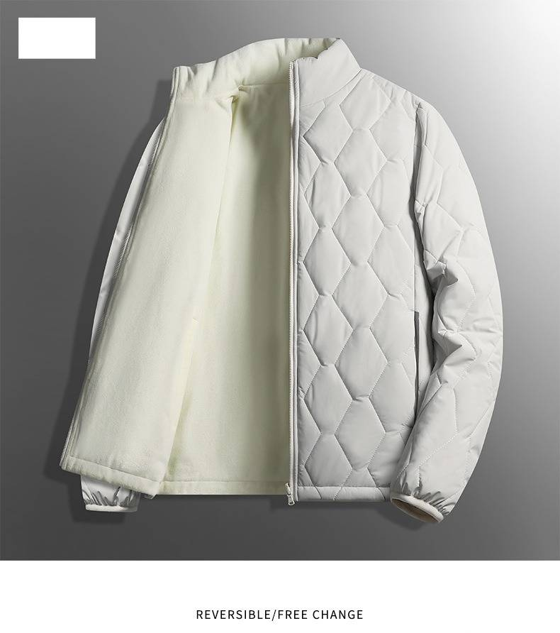 Leichtgewichtige, wendbare Winterjacke für Herren – Slim Fit Steppmantel mit Stehkragen für Business Casual und Alltag_voghion.com