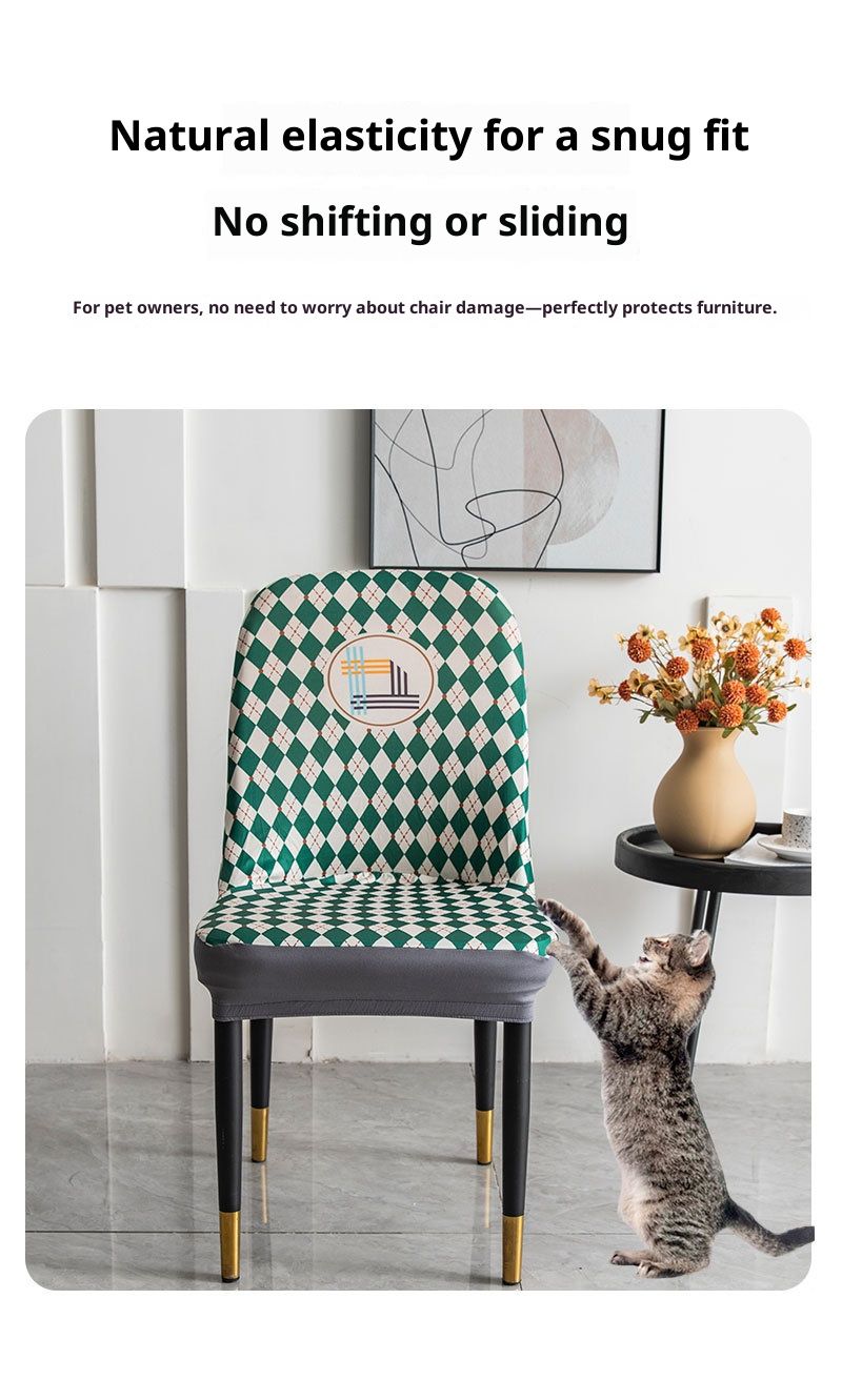 Coprisedia di lusso in poliestere elasticizzato – antiscivolo, antipolvere e resistente all'olio, universale per casa e bar (schienale curvo, scozzese e colori a tinta unita)_voghion.com