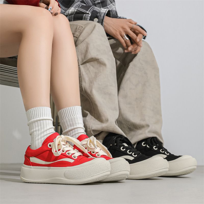 Ugly Cute Trendy And Versatile Dad Round Toe Bread Sparkling Drinks, Celebrity Pairs, Canvas Shoes, Board Shoes_voghion.com