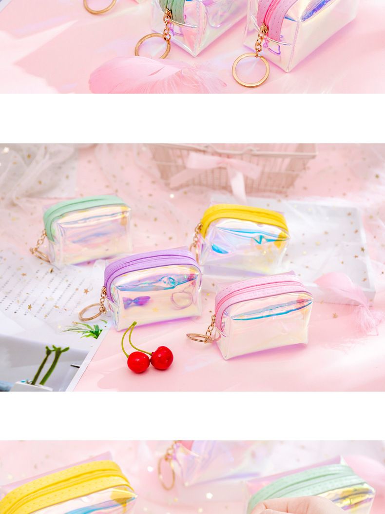Korea neue ins mädchen herz transparent laser geldbörse student mini münze schlüsselbund tasche spot großhandel_voghion.com