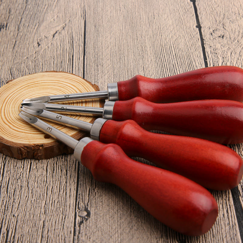 1 Adet Deri Giyotin Kırmızı Kolu Giyotin Pah Diy Deri Aletler Profesyonel Giyotin_voghion.com