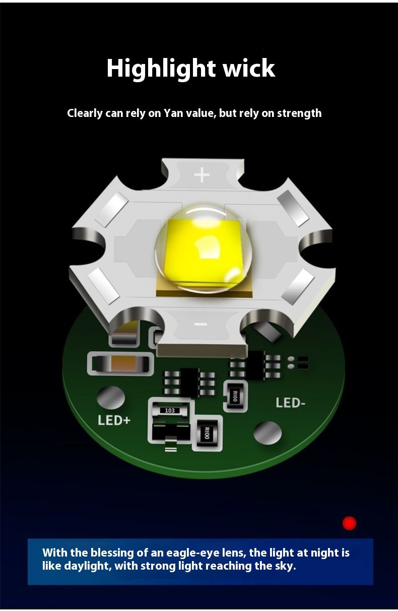 Flashlight, strong USB charging, outdoor bright, long-range, household emergency light, waterproof, mini, student_voghion.com