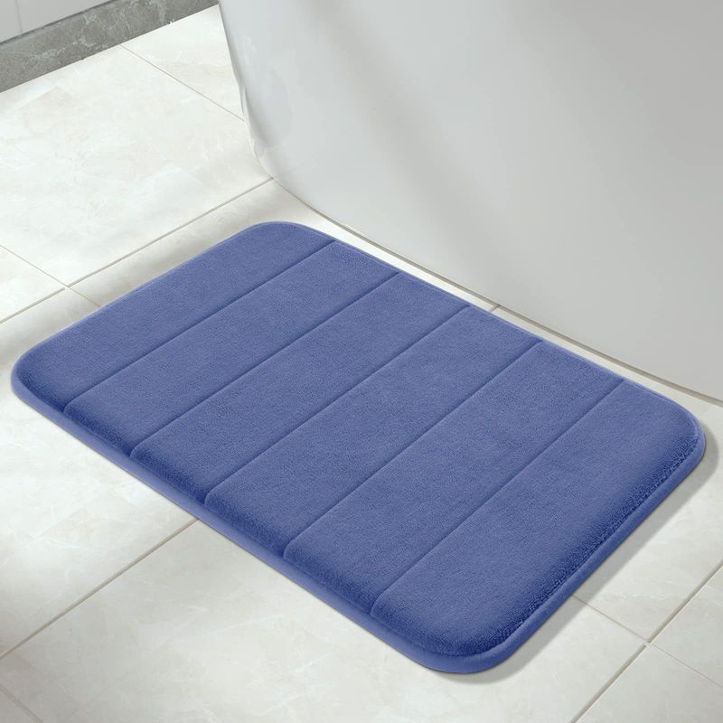 Tappetino da bagno morbido e assorbente - Tappeto da doccia antiscivolo per il pavimento del bagno (cuscino in memory foam grigio/bianco, 24"X16"), lavabile in lavatrice e ad asciugatura rapida._voghion.com