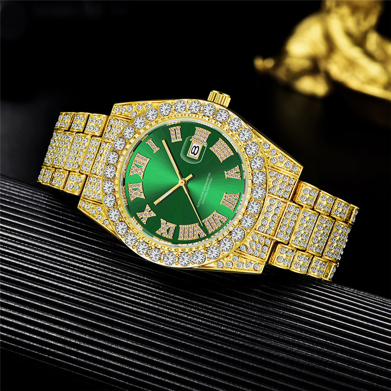 Marke Männer Gold Voller Diamant Hip Hop Datum Quarz Uhren 3582_voghion.com