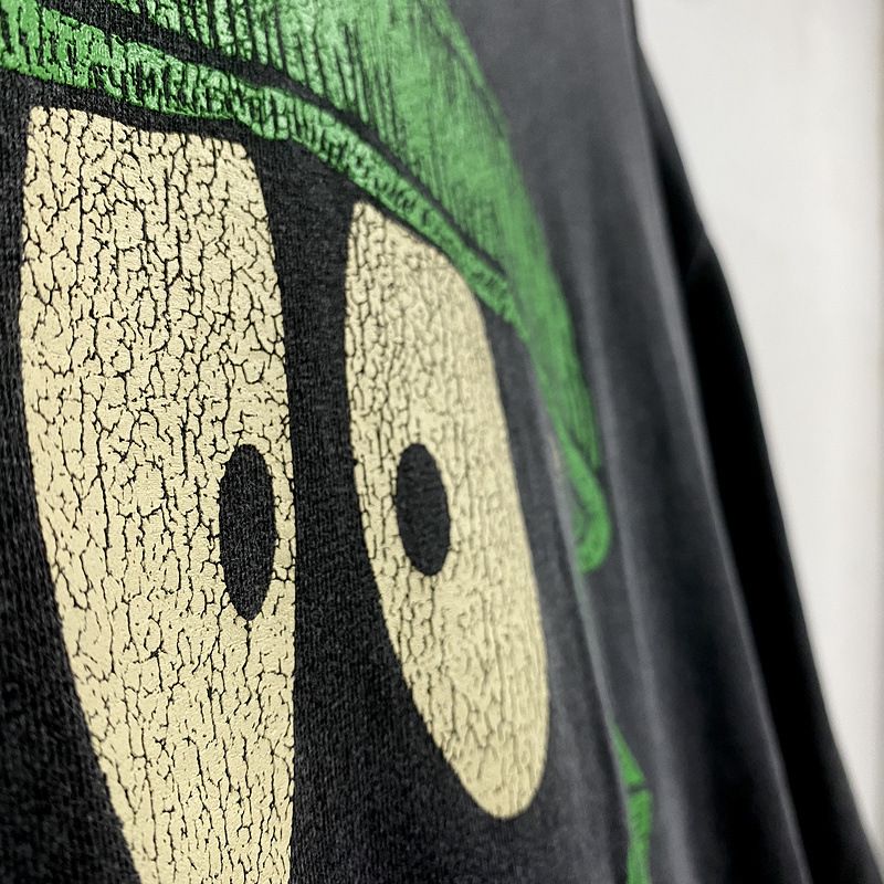 Summer Men's Big Eyes Printed High Street Retro Casual American Distressed Short Sleeve_voghion.com