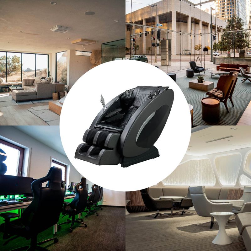 Massage Chairs Full Body Massage Recliner With Foot Roller,Airbag Massage SL Track, Zero Gravity, Bluetooth Speaker Brown_voghion.com