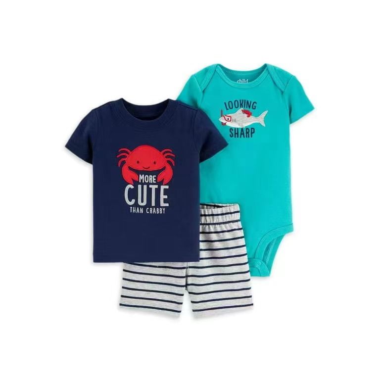 Baby-Einteiler mit kurzen Ärmeln für Mädchen mit Tragetüchern und bedrucktem, kurzärmeligem Neugeborenen-Sommeranzug, dünn, süß und hübsch, 3-teilig_voghion.com