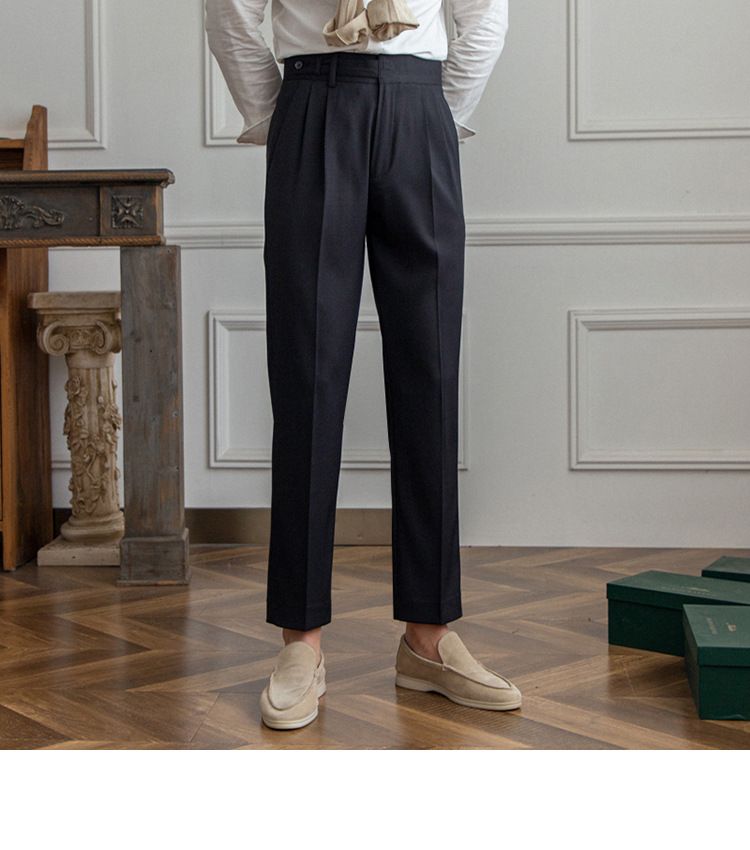 Miesten Vaatteet miesten työmatkat ryppyjä estävät rennot yhdeksän pisteen housut kesä uudet all match retro suunnittelija niche housut_voghion.com
