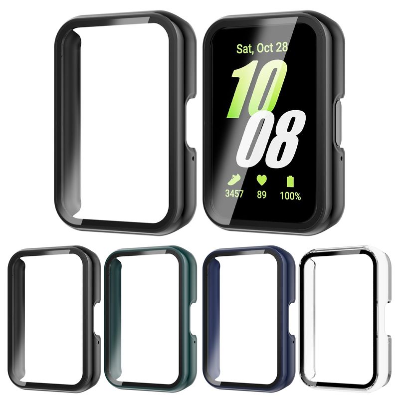 Samsung Galaxy Fit 3 Aksesuarları için Kılıf Her Yönüyle Çizilmez PC Çerçeve Tampon Temperli Cam Galaxy Fit3 Ekran Koruyucu_voghion.com