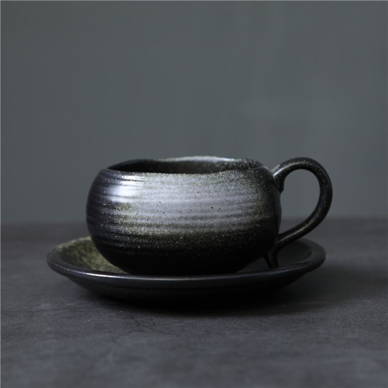 Vintage Keramik Becher Steenwaren kleng Kapazitéit Kaffi Taass Ënnerhalt Set Japanesch Keramik Becher Nomëtteg Téi Kaffi Becher Becher_voghion.com