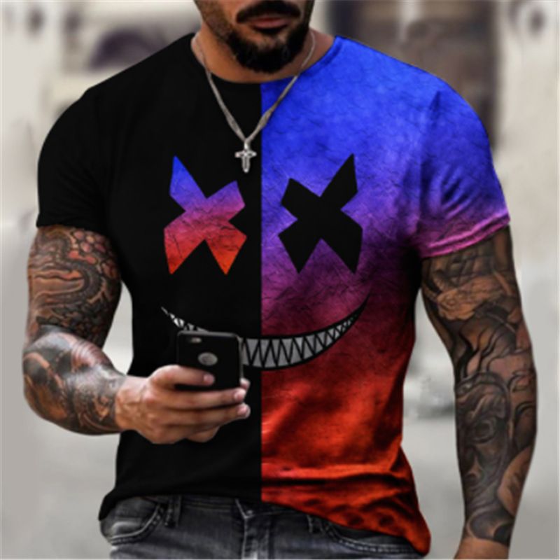 Sommer Neues lustiges trendiges kreatives kurzärmeliges T-Shirt für Männer_voghion.com