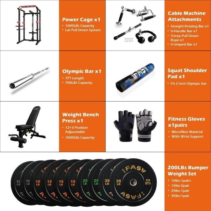 Multi-functional Power Cage,Home Adjustable Pullup Squat Rack 1000Lbs Capacity Comprehensive Fitness Barbell Rack_voghion.com