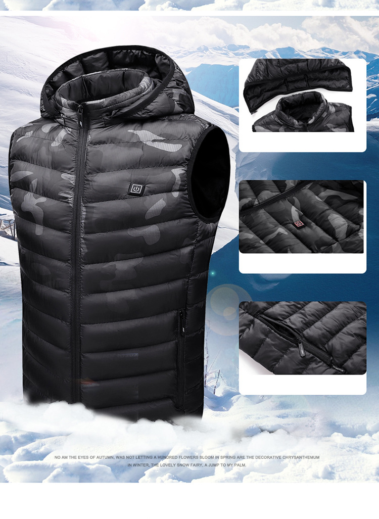 Vêtements pour hommes avec veste de camouflage en velours chargeant un gilet de costume chauffant intelligent_voghion.com