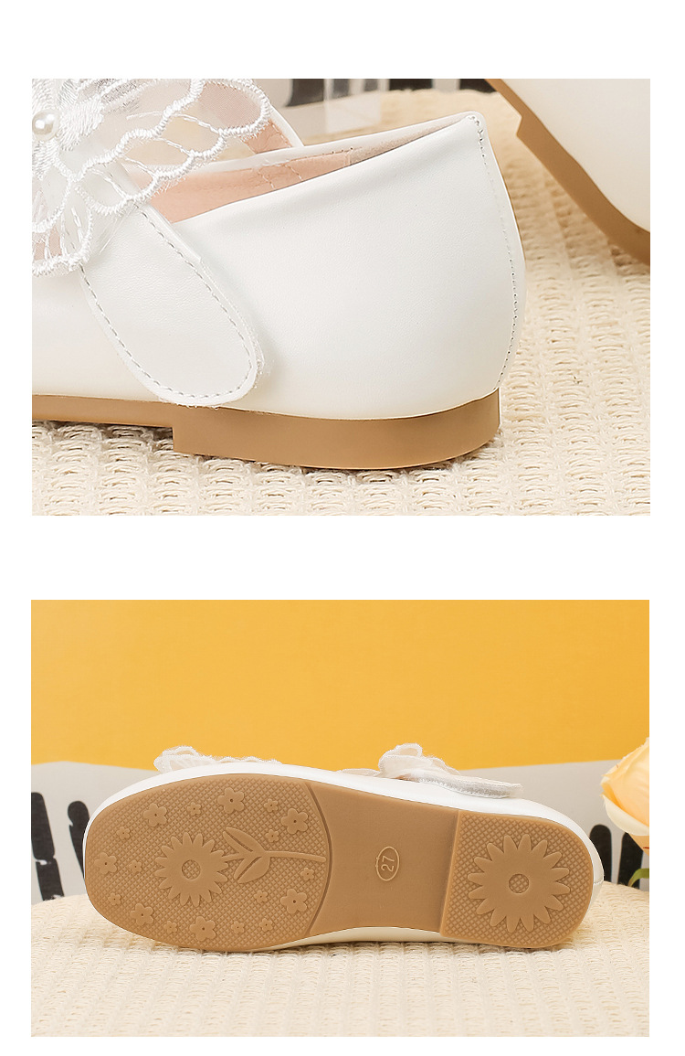 Mutter & Kinder Spitze bogen Prinzessin schuhe Weichen sohlen weiß zeremonielle schuhe zeigen schuhe licht mund der einzelnen schuhe_voghion.com