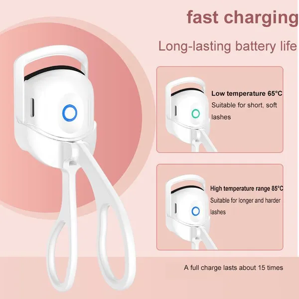Eyelash Curler Portable Electric Comb Long Lasting Eyelash Curl Thermal Eyelash Curler Makeup Tools_voghion.com