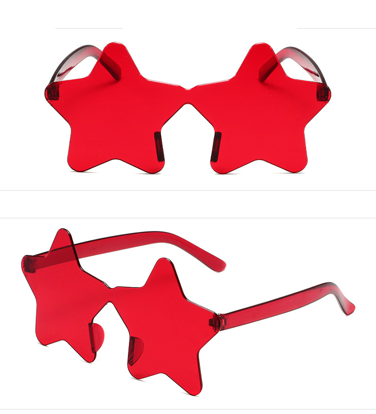 Unisex Mode Love Pentagram Solglasögon Kantlösa solglasögon Trendfest Roliga strandsolglasögon_voghion.com