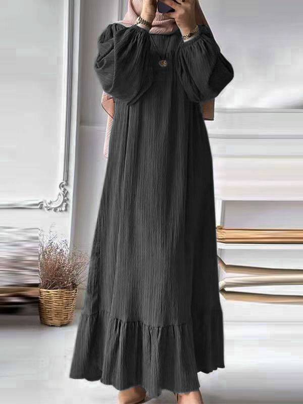 Türkei Abaya Mulism Mode Kleider Langarm Maxi Sommerkleid Abayas Für Frauen Eid Mubarek Robe IsIamic Vestidos Kaftan_voghion.com