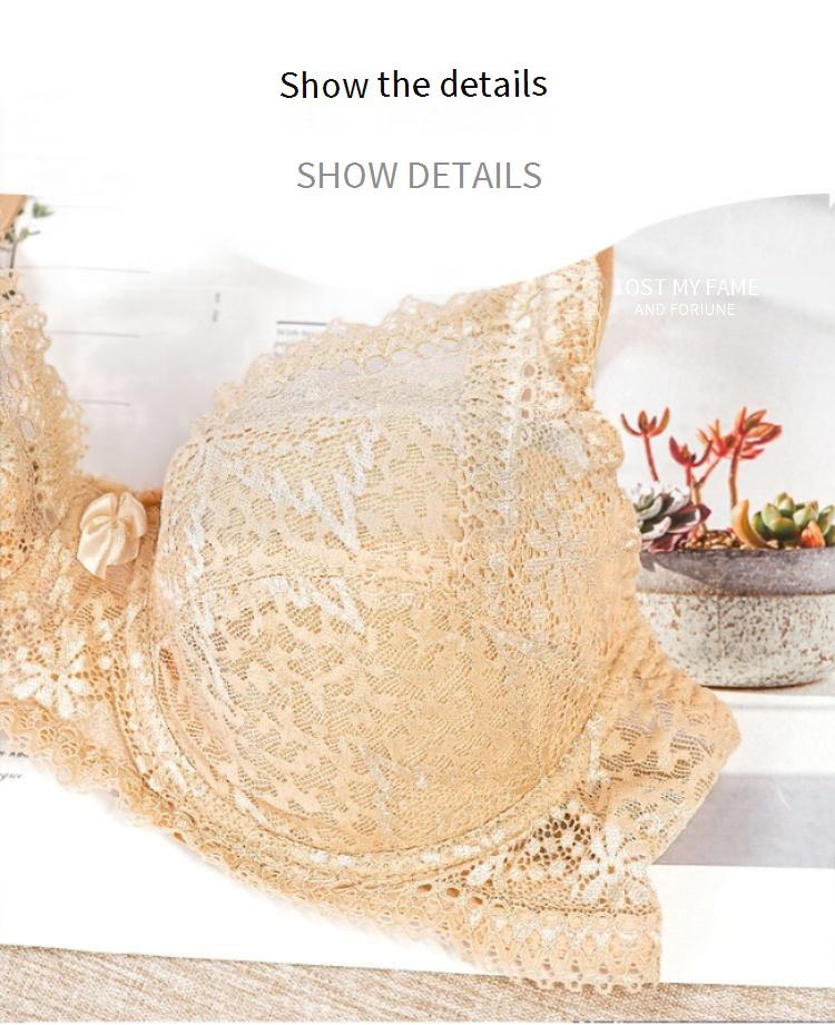 Soutien-gorge sexy en dentelle noire pour femme, sous-vêtement féminin, froncé, respirant, anneau en acier, confortable et réglable_voghion.com
