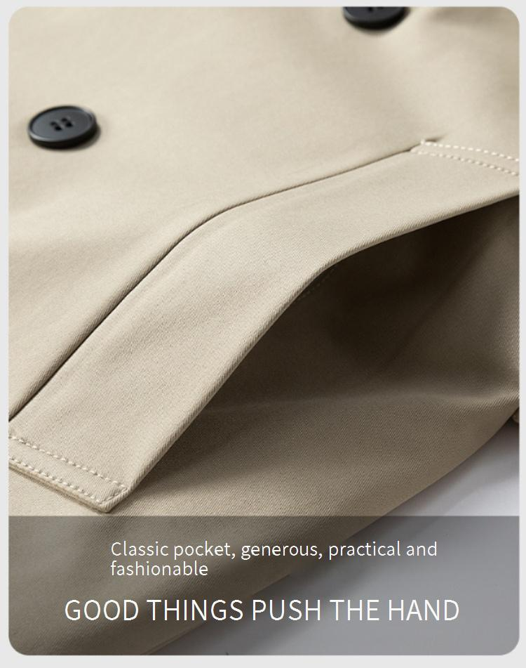 Men's Corduroy Trench Coat - Slim Fit Spring/Autumn Jacket With Belt, Stand Collar, Utility Pockets, Casual Longline Outerwear_voghion.com