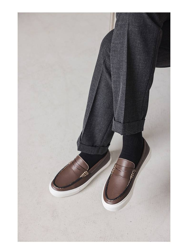 Sommer-Loafer, britische Freizeitschuhe, Herren-Lederschuhe, Bean-Schuhe, Schnürschuhe, im Internet bekannte und beliebte Herrenschuhe_voghion.com