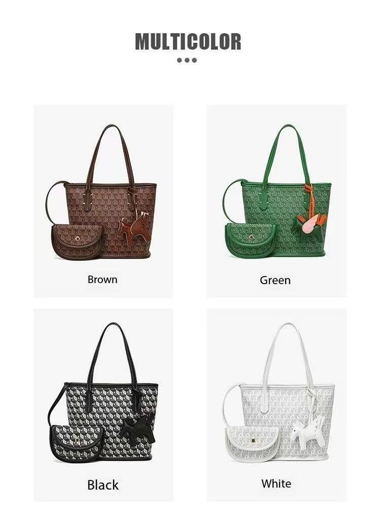 Designer Bag Tote Bag Luxury Bag Wear-resistant Beach Bag Reinforced Edge Tooth Print Commuting Shopping Handbag_voghion.com