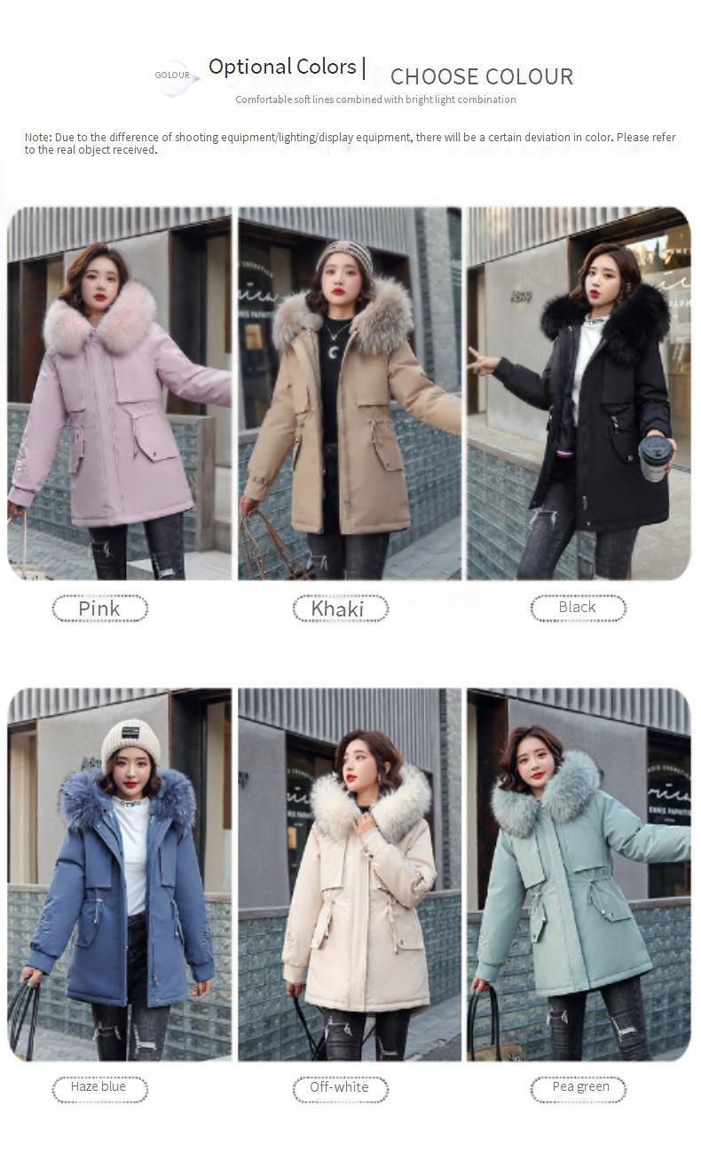 Women's Detachable Rabbit Fur Lined Parka Coat With Embroidered Lettering And Hooded Design For Winter_voghion.com
