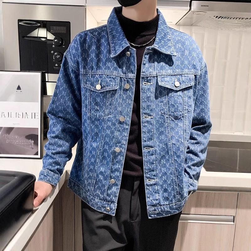 Jeansjacke für Herren, lässig, lockere Passform, Vintage-Stil, modische Oberbekleidung für Frühling und Herbst für Teenager und junge Erwachsene_voghion.com