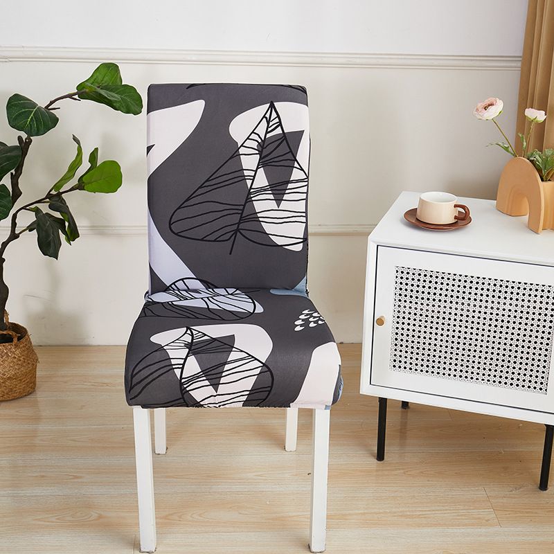 Stretchable Chair Covers Set - Universal Fit For Dining Chairs, Office & Home Decor - Modern Geometric Patterns, Soft Polyester Spandex Fabric_voghion.com