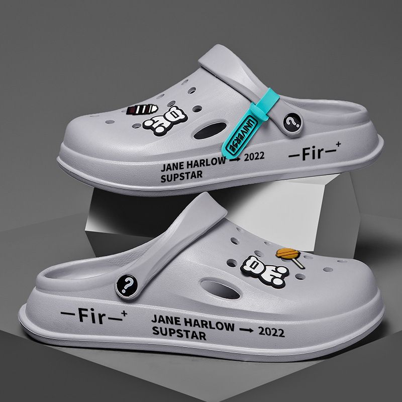 Große Lochschuhe für Herren, Zehenkappen für den Sommersport, Zwei Paar Sandalen für den Freizeitbereich im Freien, Strandpantoffeln für Herren_voghion.com