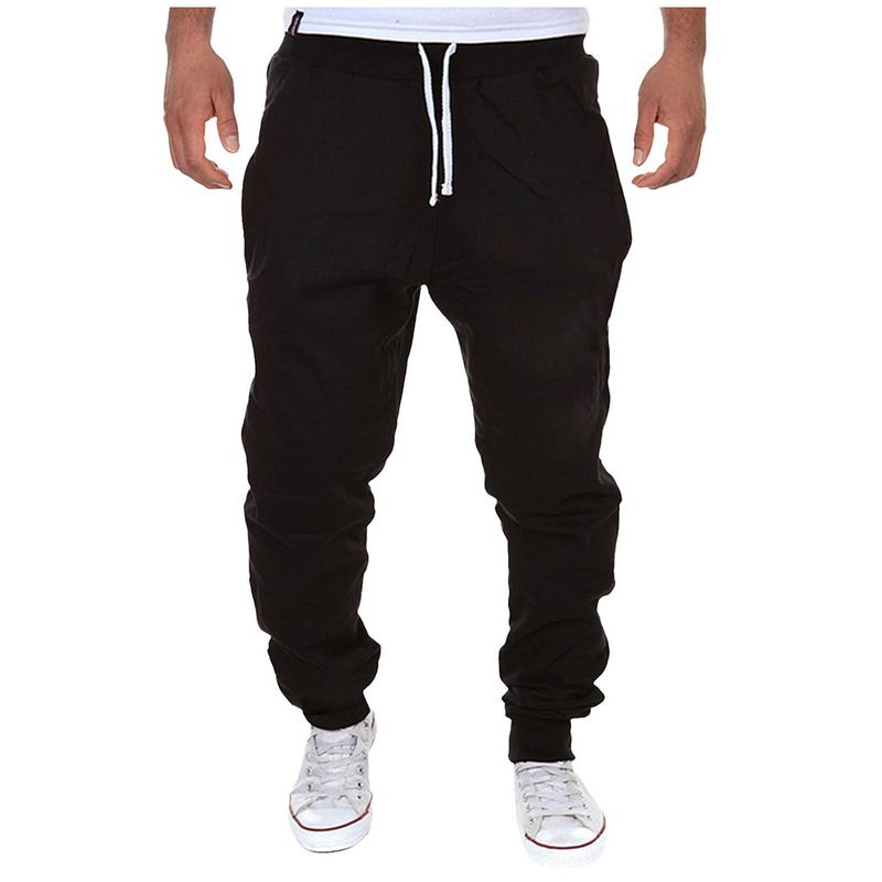 Men's Casual Jogger Pants - Elastic Waist Comfortable Workout Trousers For Daily Wear (Black, Light Gray, White) - S/M/L/XL/XXL_voghion.com
