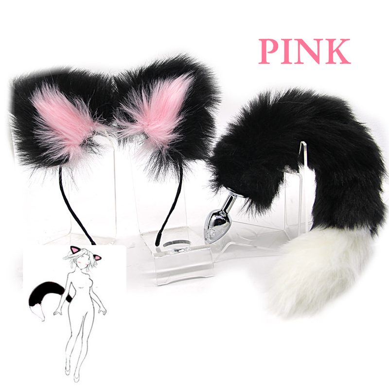 Anale Kat Plug Staart Buttplug Staart Schattige Zachte Kat Oren Hoofdband Anale Plug Speeltjes Voor Vrouwen Cosplay Games Flirt_voghion.com